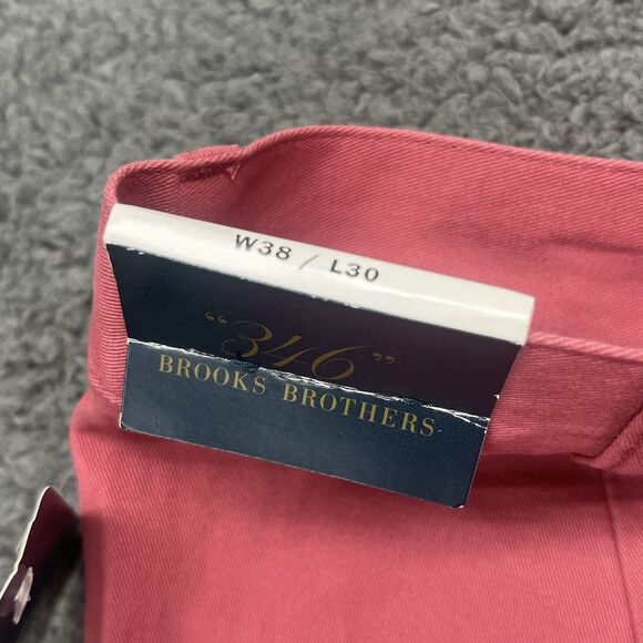 346 Brooks Brother Mens Pink Flat Front Advantage Chino Pants Size 38X30 - Picture 4 of 5